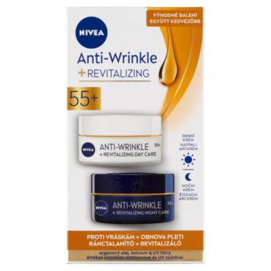 NIVEA Anti-Wrinkle 55+ revitalizáló ránctalanító nappali + éjszakai arckrém