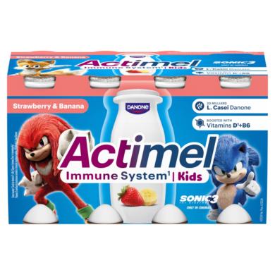 Danone Actimel Kids zsírszegény, élőflórás, eper-banánízű joghurtital 8x 100g