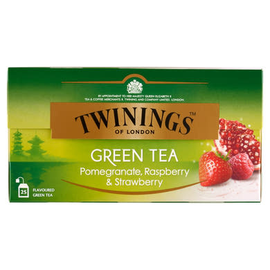 Twinings gránátalma, málna és eper ízű zöld tea 25 filter 37,5 g