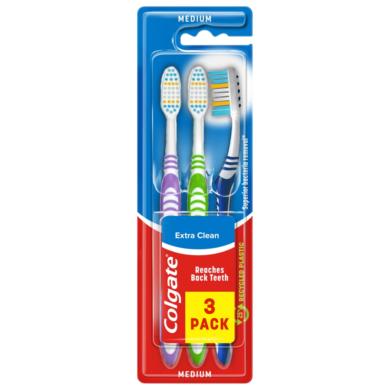 Colgate Extra Clean közepes fogkefe 3 db