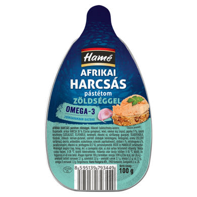 Hamé afrikai harcsa pástétom zöldséggel