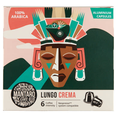 Mantaro Café Lungo Crema őrölt, pörkölt kávé alumínium kapszulában 45 x 5,2 g (234 g)