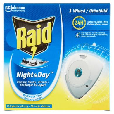 Raid Night & Day 24 órás szúnyog- és légyirtó korong utántöltő 2,25 g