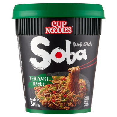 Nissin Cup Noodles Soba instant tészta búzalisztből teriyaki ízesítő szósszal