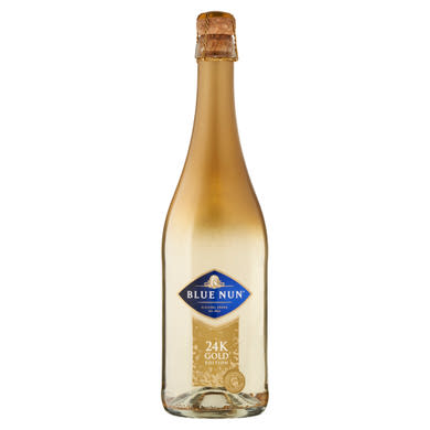 Blue Nun 24K Gold Edition aranypelyhes, édes fehér pezsgő boralapú ital 11%