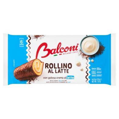 Balconi piskótatekercs 222g rollino latte - csokimártott tejszínes kr.37g