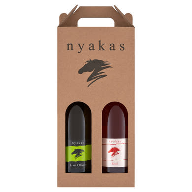 Nyakas Etyek-Buda Irsai Olivér száraz fehérbor és Rosé száraz rozé bor ajándékcsomag
