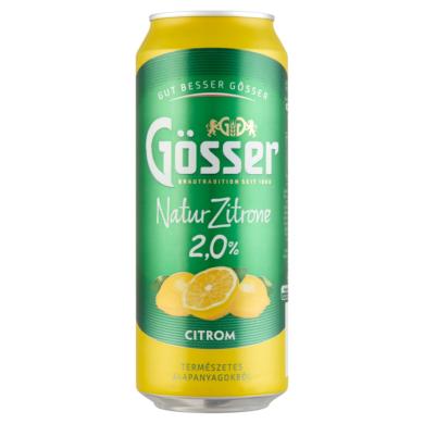 Gösser Natur Zitrone citromos sörital 2% dobozos