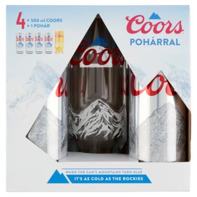 Coors világos sör 4,3% 4 x  + 1 pohár