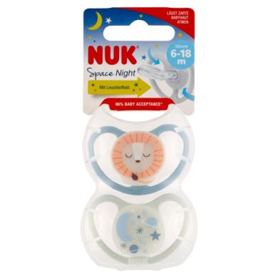 Nuk Space Night szilikon altatócumi, 6-18 hónapos korig, fiú