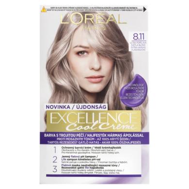 L'Oréal Paris Excellence krémes, tartós hajfesték COOL CRÉME  8.1Extra hamvas világosszőke