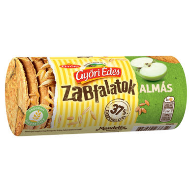 Győri Édes Zabfalatok almás, zabpelyhes, omlós keksz
