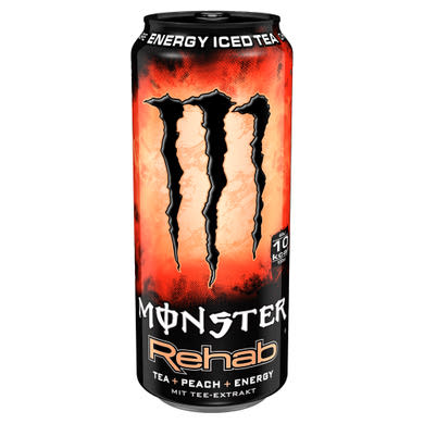 Monster Energy Rehab Iced Tea szénsavmentes hipotóniás energiaital cukorral, édesítőszerekkel