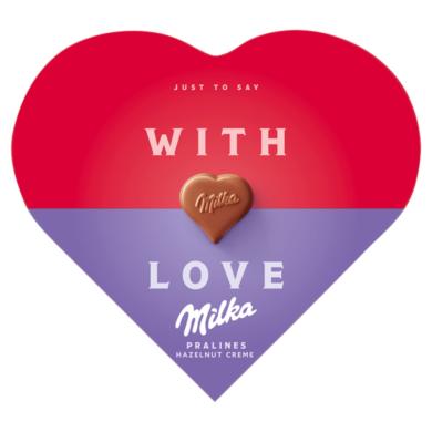 Milka I love Milka alpesi tejcsokoládé praliné mogyorós krémtöltelékkel