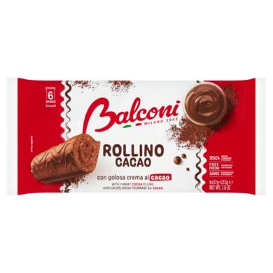 Balconi piskótatekercs 222g rollino cacao - csokimártott kakaós kr.37g