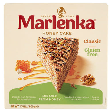Marlenka gluténmentes mézes torta dióval
