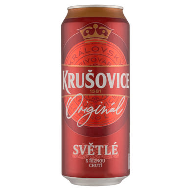 Krusovice Svetle, dobozos világos sör, 0,5 L