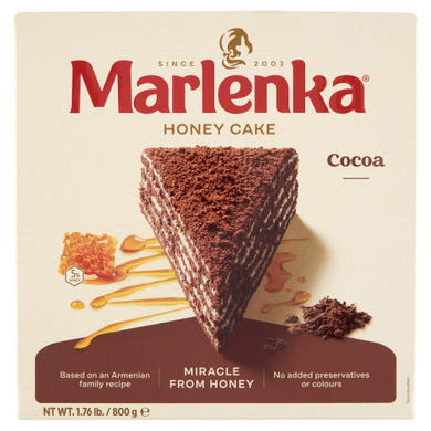 Marlenka mézes kakaós torta