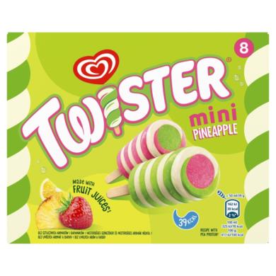Twister Mini ananász ízű jégkrém eper-citrom ízű vizes és lime jégkrémmel 8 x  ()