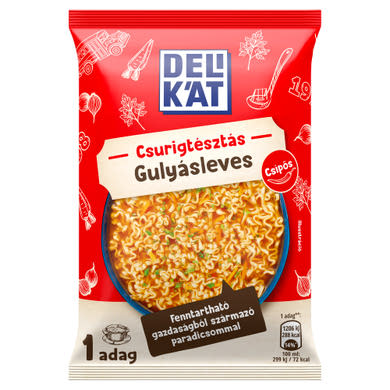 Delikát csurigtésztás gulyásleves