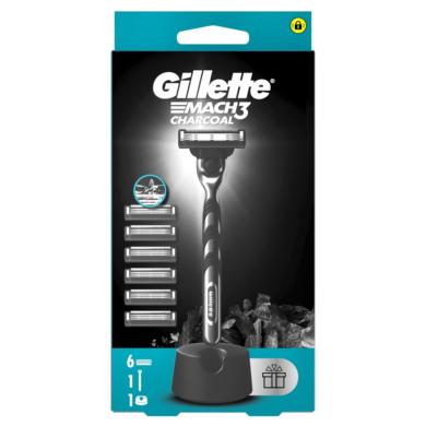 Gillette Mach3 Charcoal férfi borotva készülék 6 db borotvabetéttel