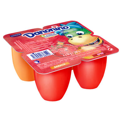 Danone Danonino epres, sárgabarackos tejtermék hozzáadott kalciummal & D-vitaminnal 4 x  (200 g)