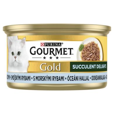 Gourmet Gold Succulent Delights teljes értékű állateledel felnőtt macskák számára óceáni hallal