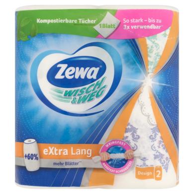 Zewa Wisch & Weg eXtra Lang Design háztartási papírtörlő 2 rétegű 2 tekercs