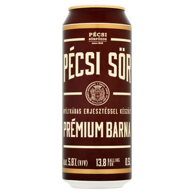 Pécsi Sör Prémium Barna minőségi barna sör 5,8%