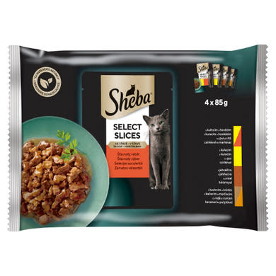 Sheba Select Slices teljes értékű nedves eledel felnőtt macskáknak zamatos választék 4x (340 g)