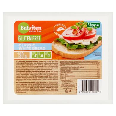 Balviten gluténmentes szeletelt fehér kenyér