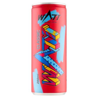Watt koffein- és vitamintartalmú, tutti-frutti ízű szénsavas energiaital