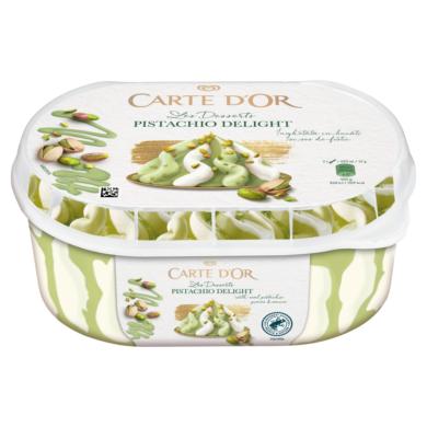 Carte D'Or Les Desserts pisztáciás jégkrém és vanília ízű jégkrém pisztáciás szósszal