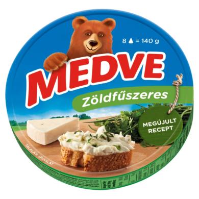 Medve zöldfűszeres kenhető, félzsíros ömlesztett sajt 8 x 17,5 g