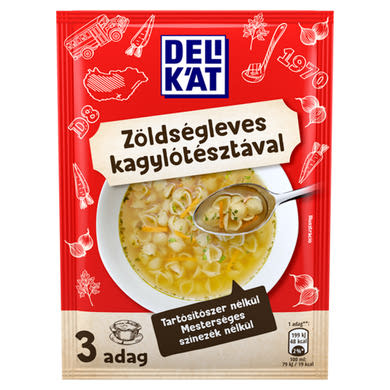Delikát zöldségleves kagylótésztával