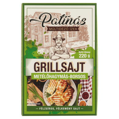 Patinás grillsajt metélőhagymás-borsos