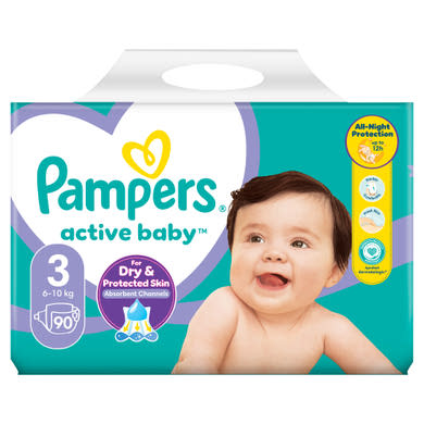 Pampers Active Baby Pelenka, Méret: 3, 90 db, 6kg-10kg