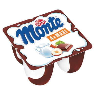 Zott Monte Maxi csokoládés, mogyorós tejdesszert 4 x