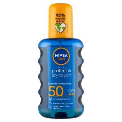 NIVEA SUN Protect & Dry Touch átlátszó hűsítő napozó spray FF 50