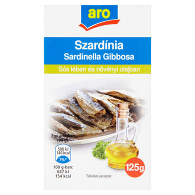Aro szardínia sós lében és növényi olajban
