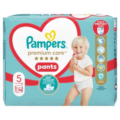 Pampers Premium Care Bugyipelenka 5-ös Méret, 34 db Bugyipelenka, 12kg-17kg