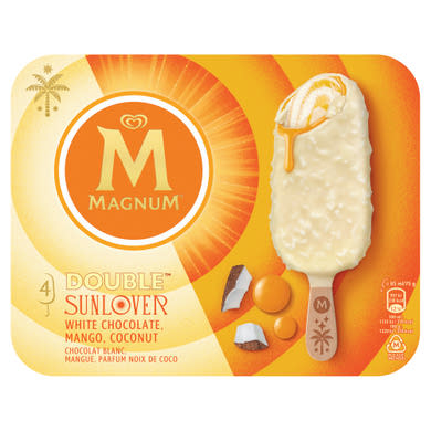 Magnum Double Sunlover kókusszal és mangóval-maracujával ízesített jégkrém 4 x  (340 ml)