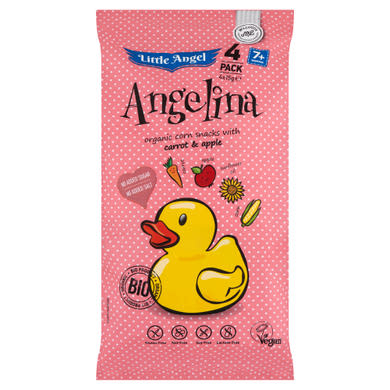 Little Angel Angelina extrudált kukoricás BIO snack répával&almával 7 hónapos kortól 4 x