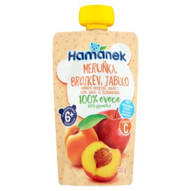 Hamánek gyümölcspüré alma,sárga -őszibarack 6 hónapos kortól