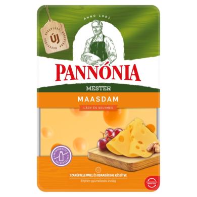 Pannónia Mester Maasdam szeletelt, zsíros, félkemény, erjedési lyukas sajt