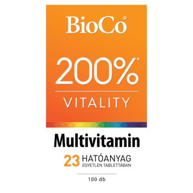 BioCo 200% Vitality Multivitamin Dupla étrend-kiegészítő filmtabletta 100 x 1,6 g (160 g)