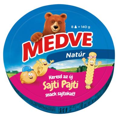 Medve natúr kenhető, zsíros ömlesztett sajt 8 x 17,5 g