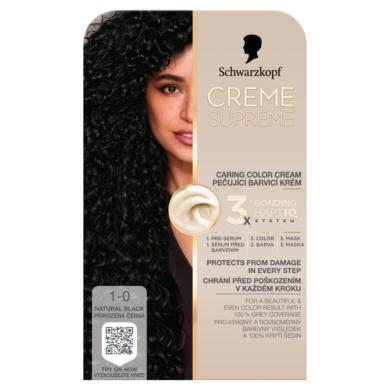Schwarzkopf Creme Supreme tartós hajfesték /1-0 Természetes fekete - 1 db