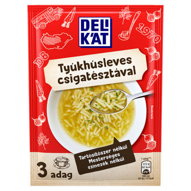 Delikát tyúkhúsleves csigatésztával