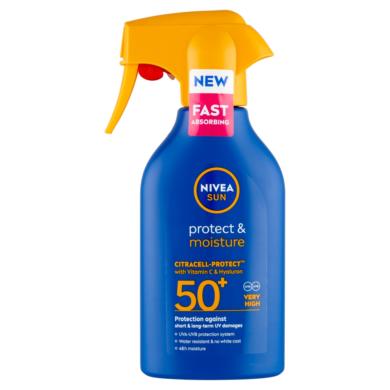 NIVEA SUN Protect & Moisture hidratáló szórófejes naptej FF50+